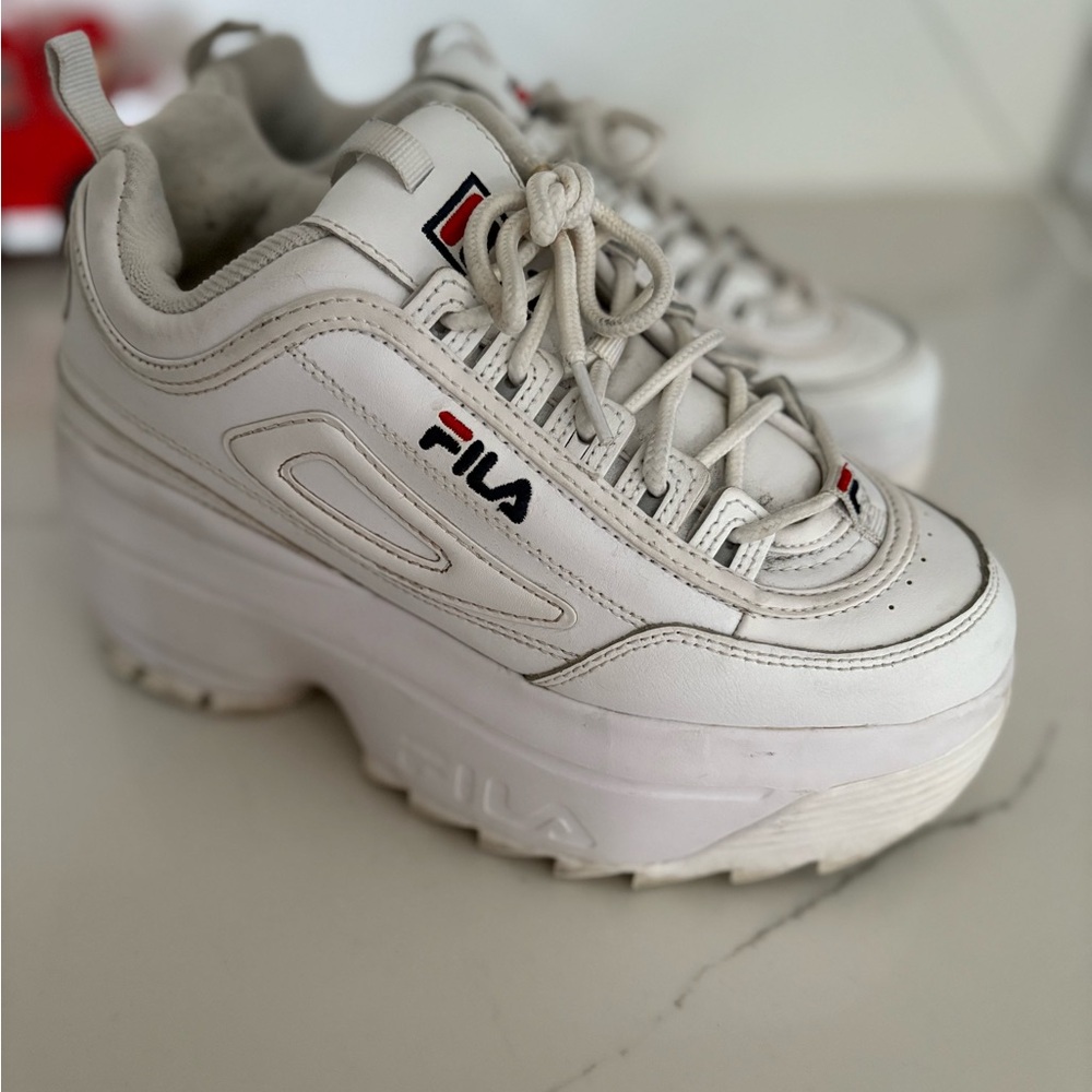 FILA Women's White Platform Sneakers